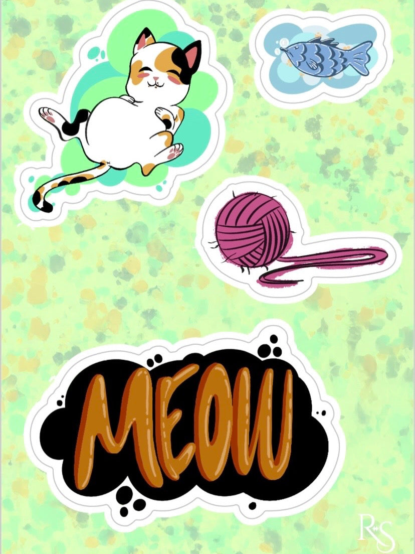 RSD- Calico Kitten 4" x 6" Sticker Sheet